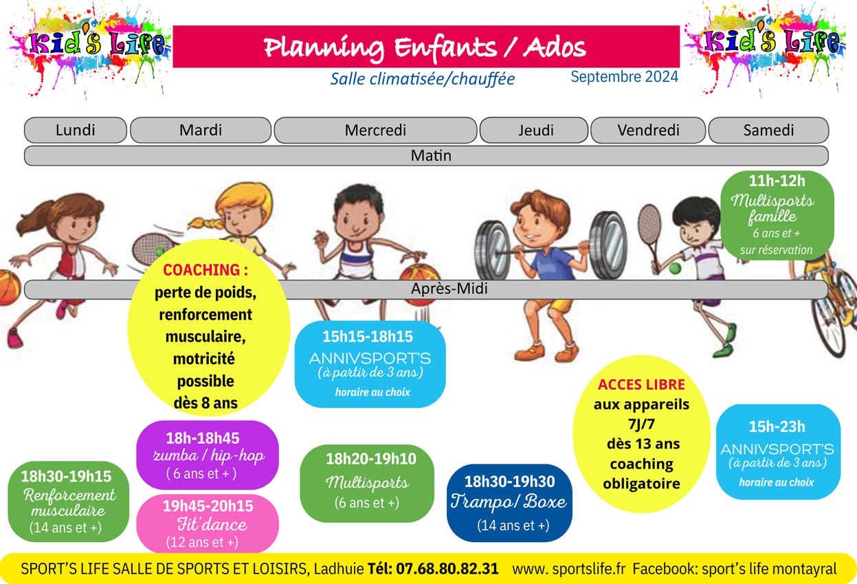 planning enfant ado